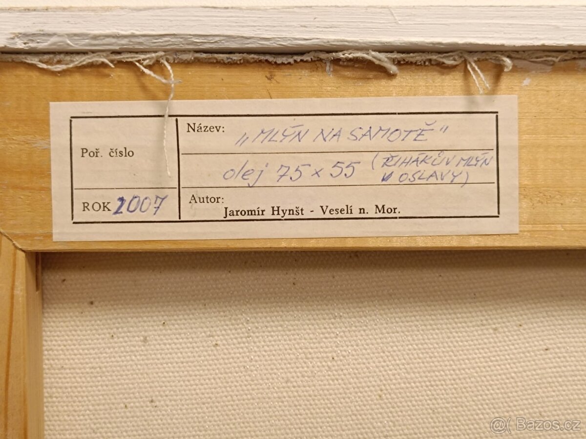 Obraz Jaromír Hynšt, Mlýn na samotě, olej 57x77 - 3