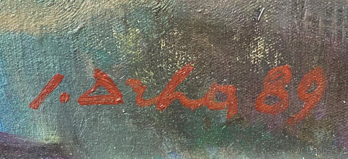 J. Drha (Gruber) - Podzim pod Ondřejníkem - obrovský obraz - 3