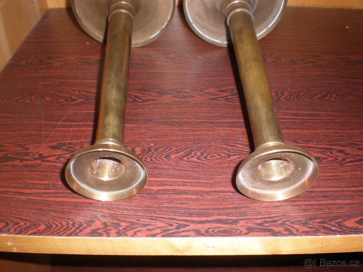 2 velké párové mosazné svícny - 3