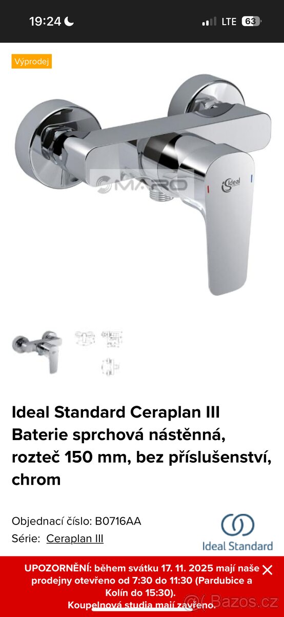 Vodovodní baterie , servopohon, trojcestný ventil - 3