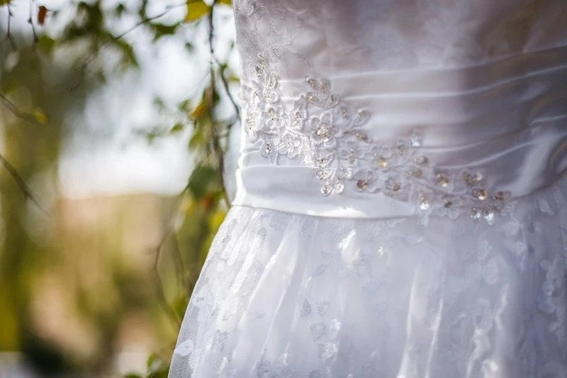 Krajkové svatební šaty vel. S/M - 3