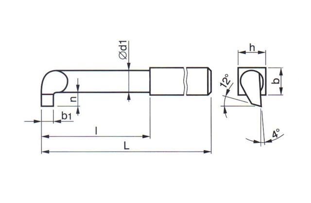 Nůž soustruž 25x25 z RO kovaný ZAPICHOVACÍ VNITŘNÍ, HSS (ČR) - 3