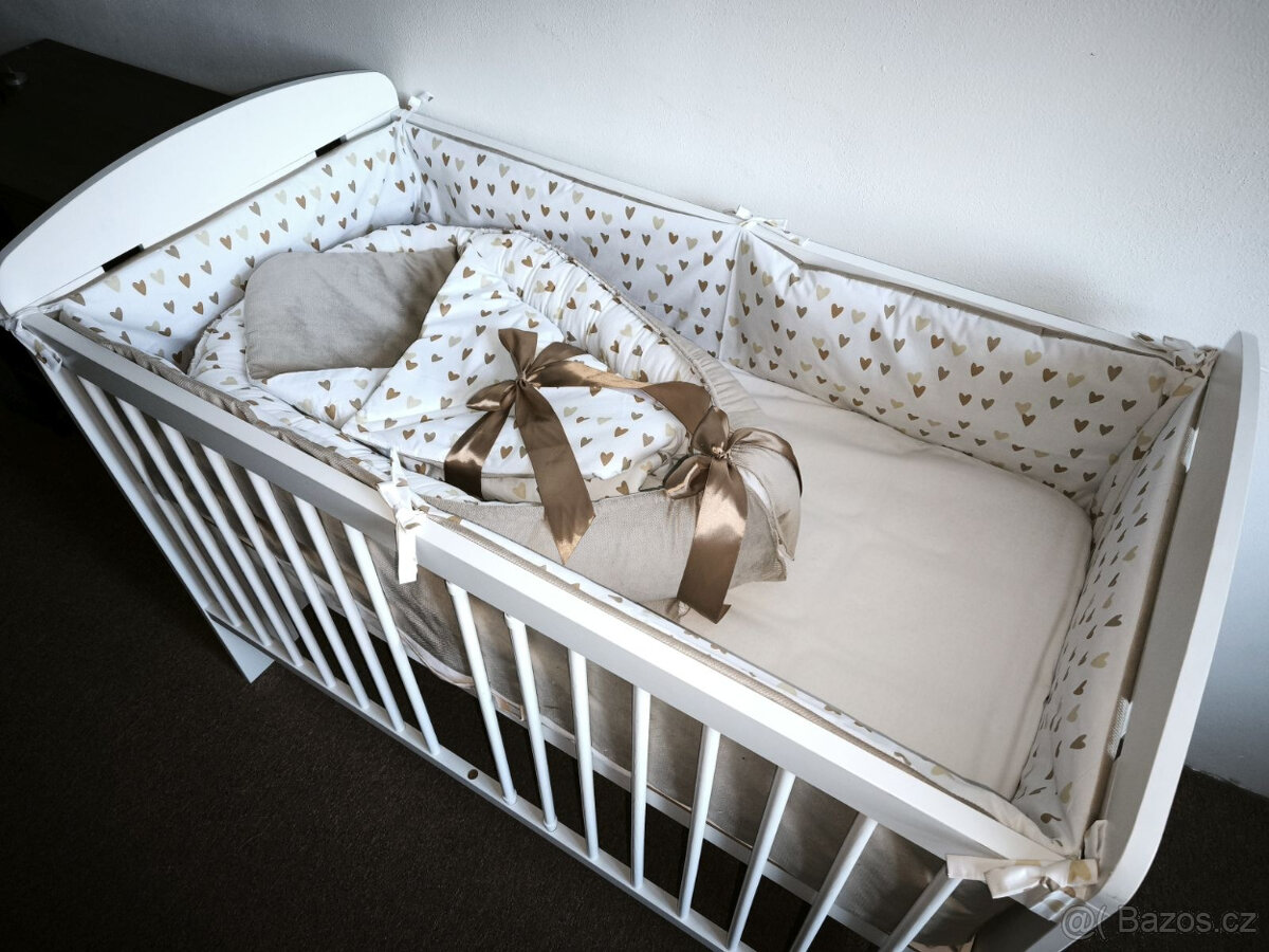Nová souprava do postýlky srdíčka+velvet - 3