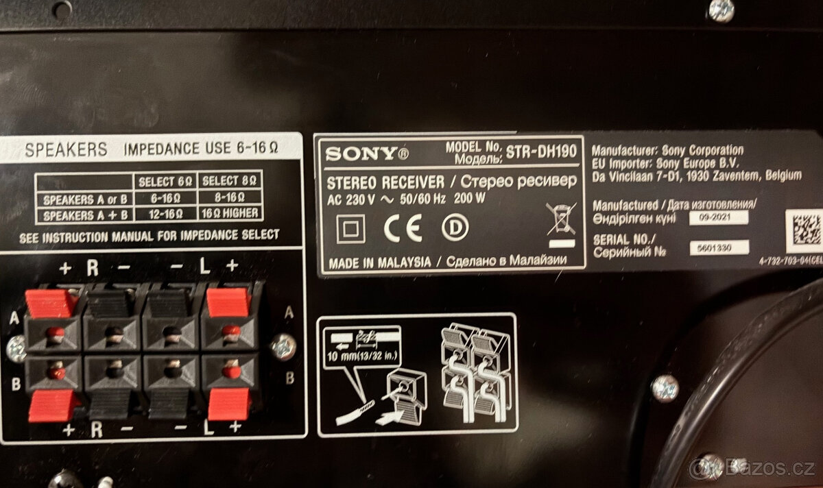 Stereofonní receiver SONY STR-DH190 - 3