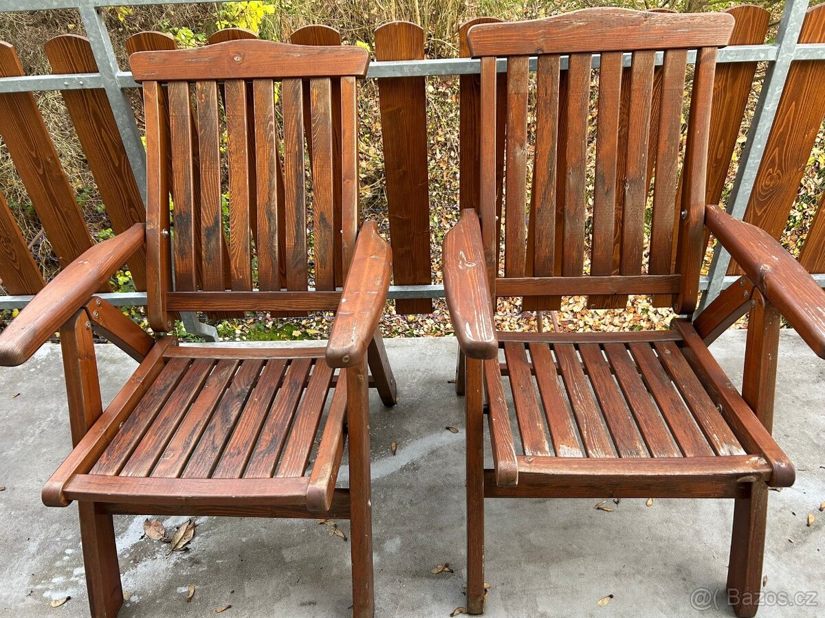 zahradní nábytek / polohovatelné židle 6ks - 3