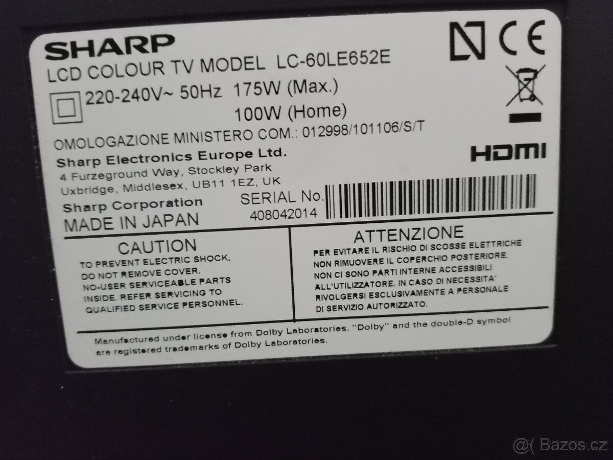 Prodávám TV Sharp velikost 159 cm - 3