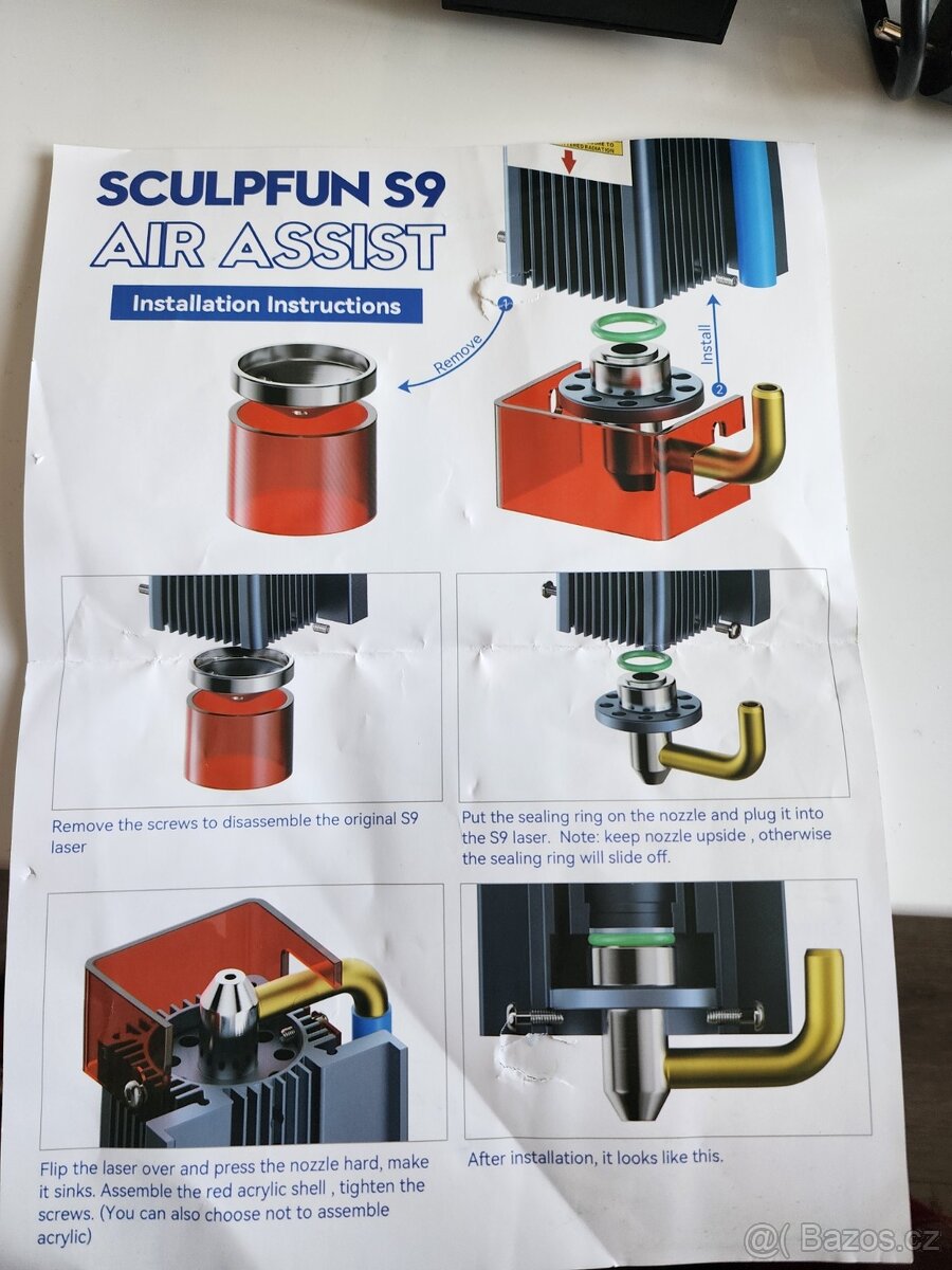 SCULPFUN S9 – kompletní Air Assist sada (tryska + pumpa) - 3