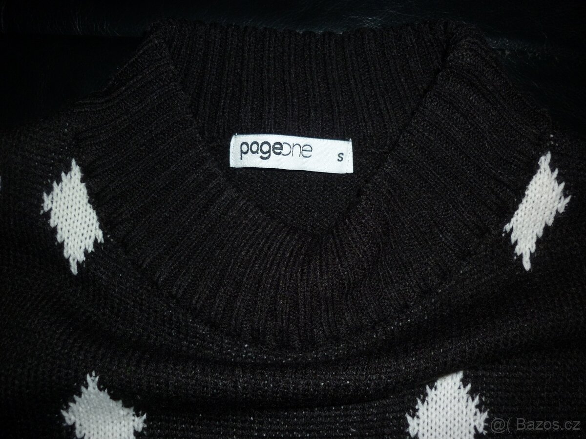 Dámský černobílý dlouhý svetr Takko Fashion - 3