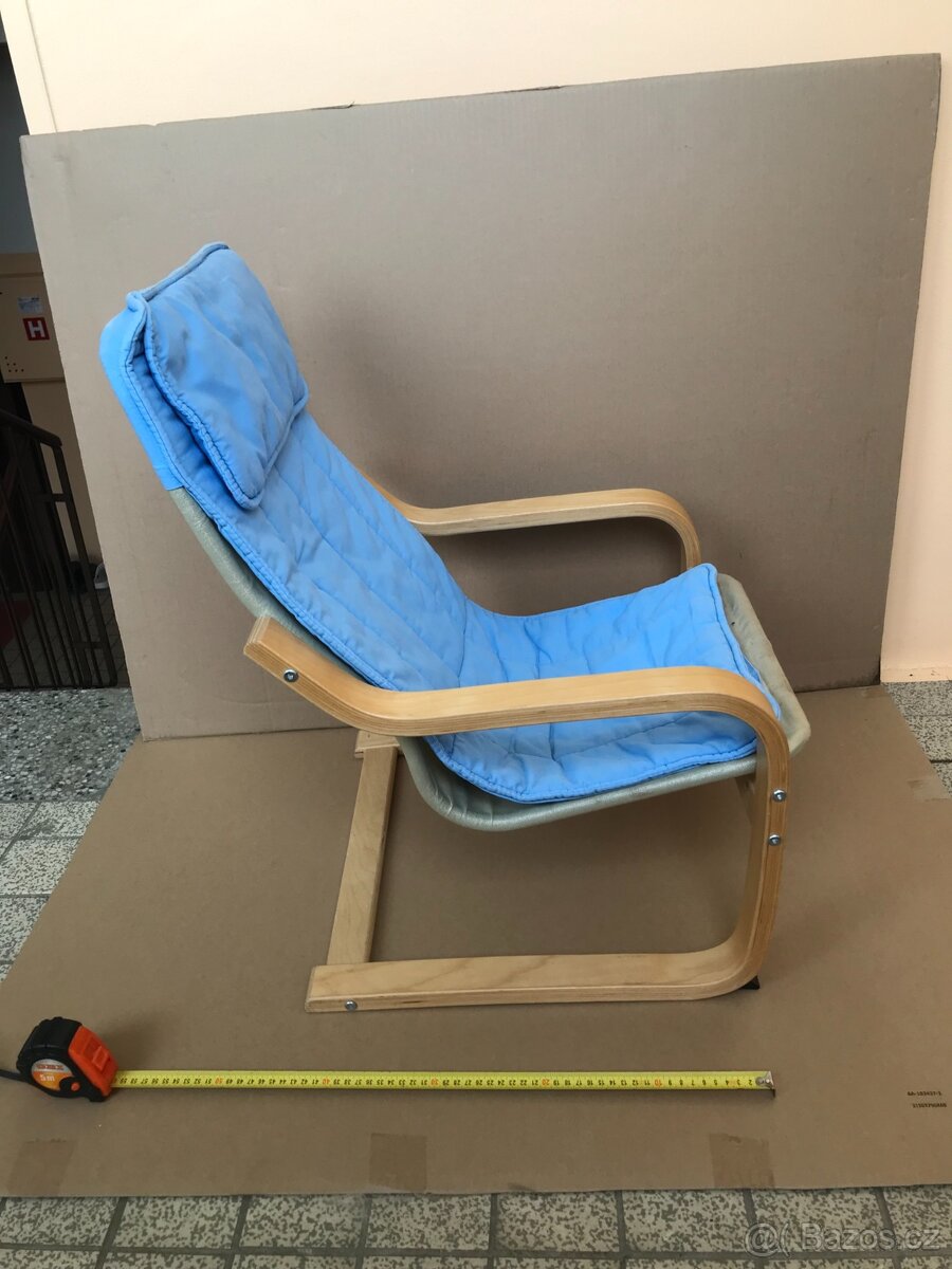 Dětské křesílko, Dětské křeslo Ikea Poäng Světle modré - 3