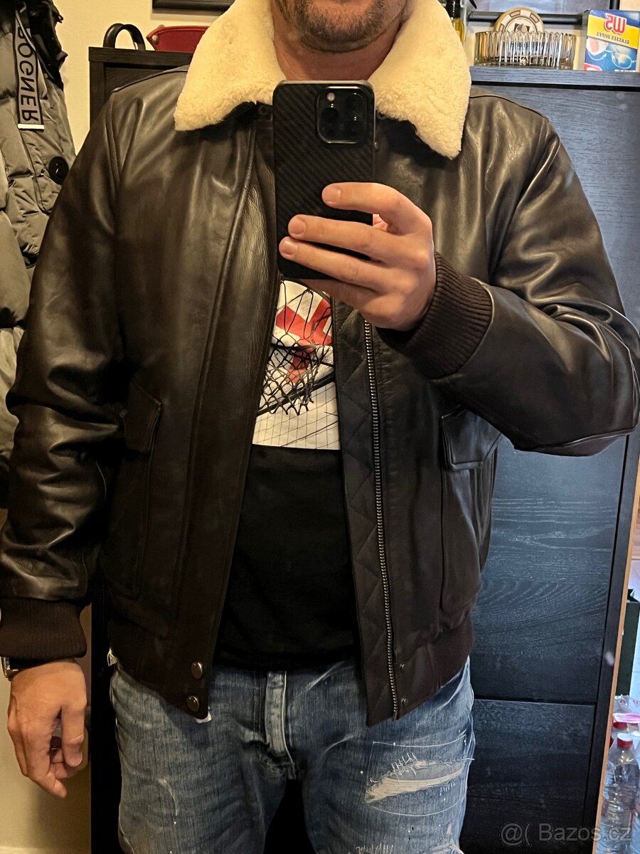 Kožená bunda Pilotka NOVÁ s visačkami - 3