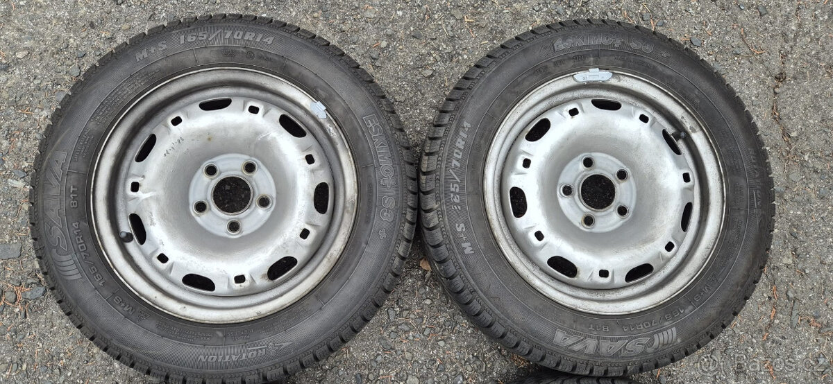 Plechové disky Škoda 5x100 5x14 ET35 165/70r14 Sava S3 zimní - 3