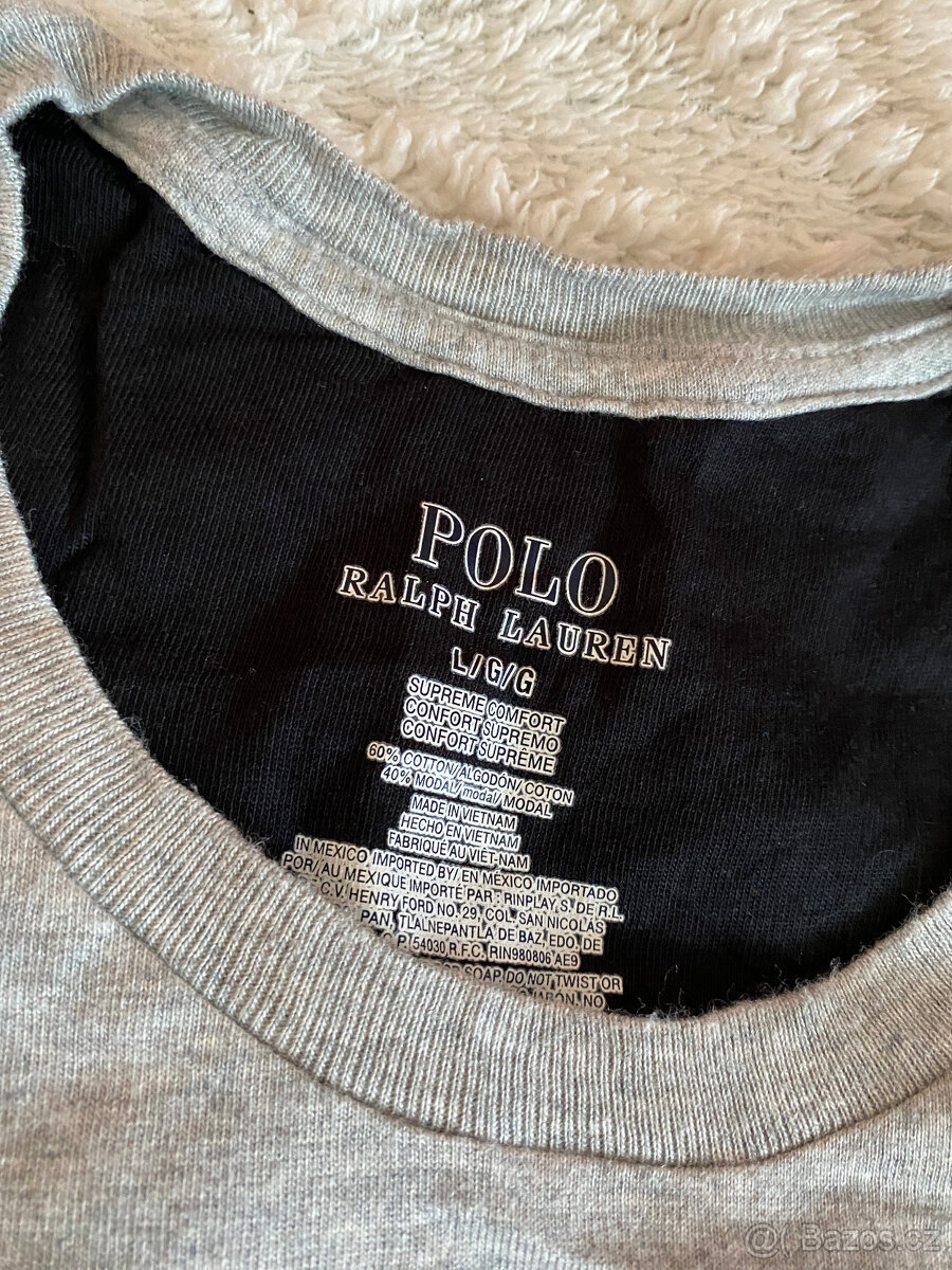 Šedé unisex tričko Ralph Lauren - L - 3