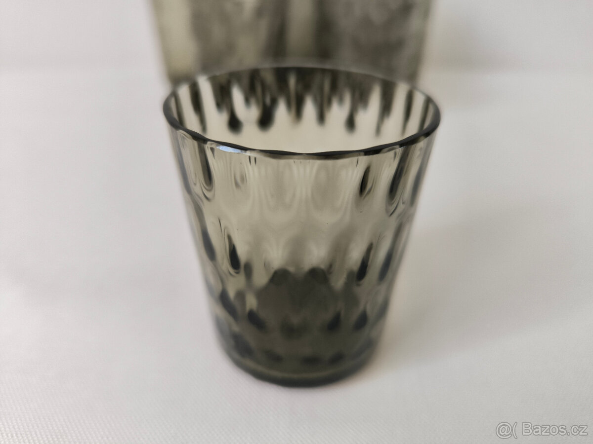 Skleničky 6x průhl. do zeleno-černa - 3