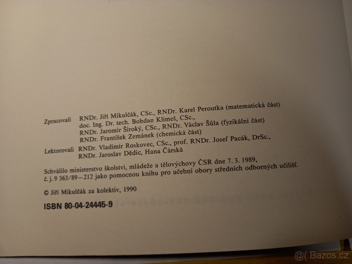 Matematické, fyzikální a chemické tabulky - 3