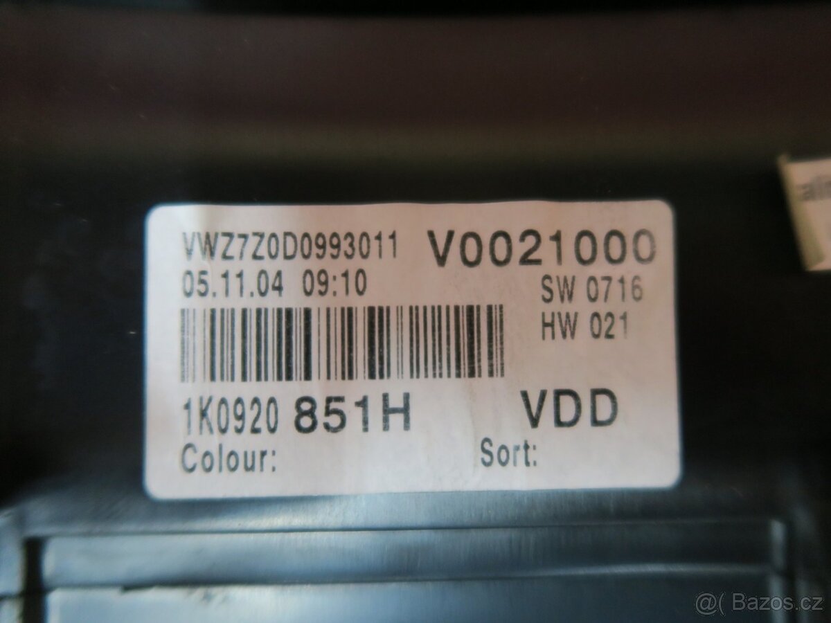 Přístrojový štít 1.9 TDI Volkswagen Golf 5 - 3