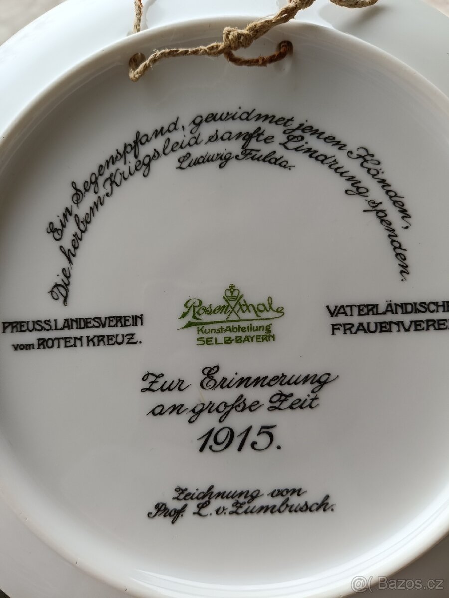 Prodám krásný talíř zn. Rosenthal, 1. světová válka - 3