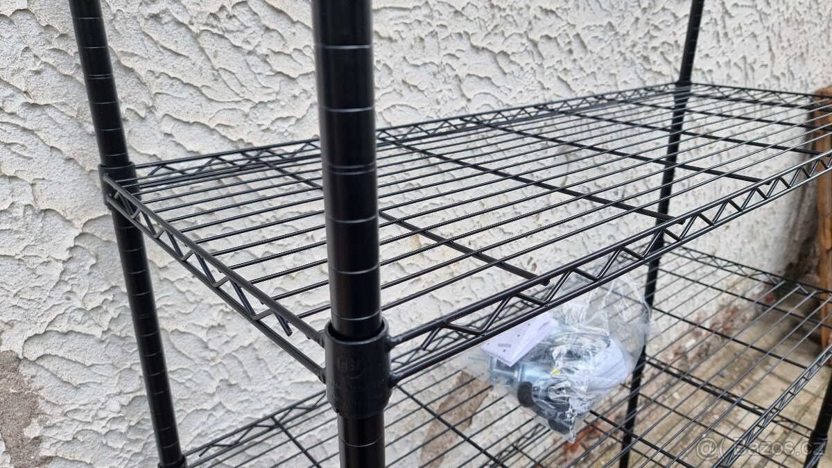 Ozdobný regál 198x122x46 cm, výškově posuvné police - 3