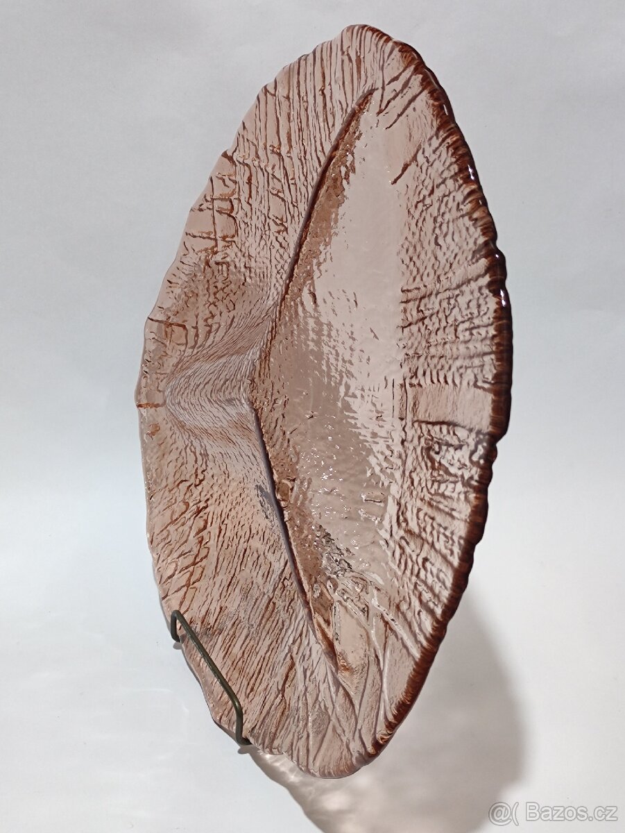 Pavel Pánek, tác, talíř, sklo vzor ,Juta', 30cm, pošta 79.- - 3