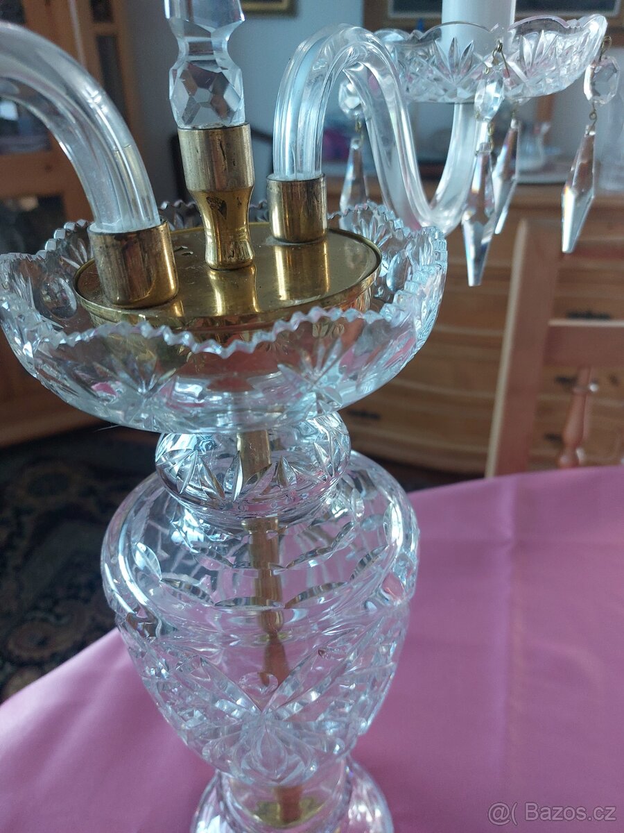 Křišťálová dvouramenna lampa - 3