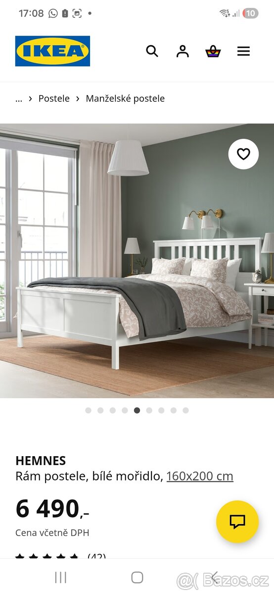 IKEA Hemnes postel 160200 + rošty - 3