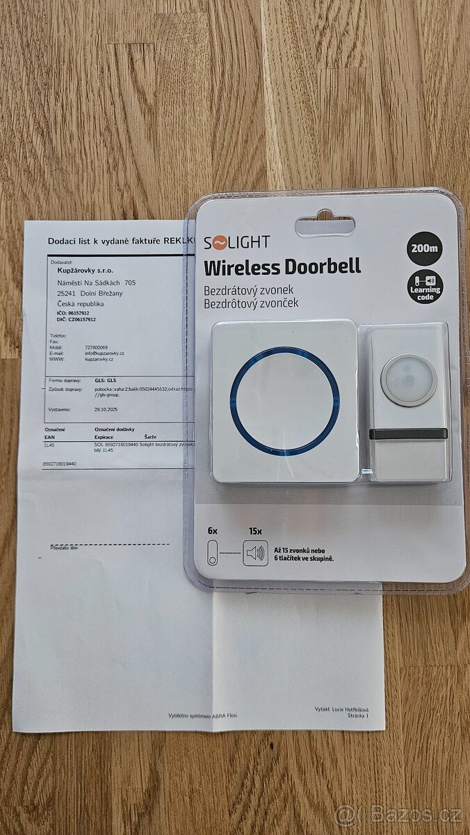 Bezdrátový zvonek Solight 1L45 - 3