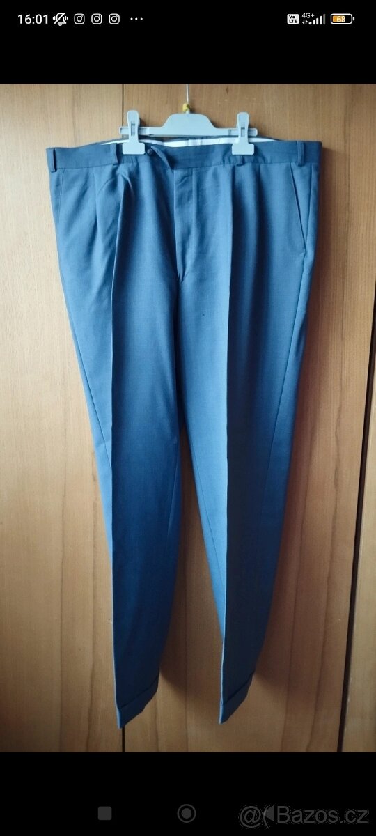 Pánský modrošedý set oblek s kalhoty - 3