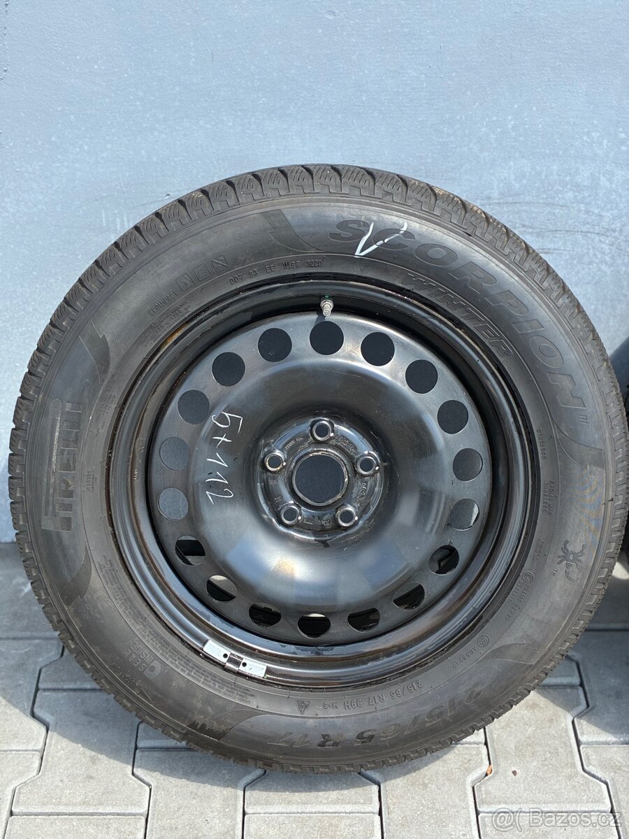 215/65 R17 5x112| Originální sada plechových disků - 3