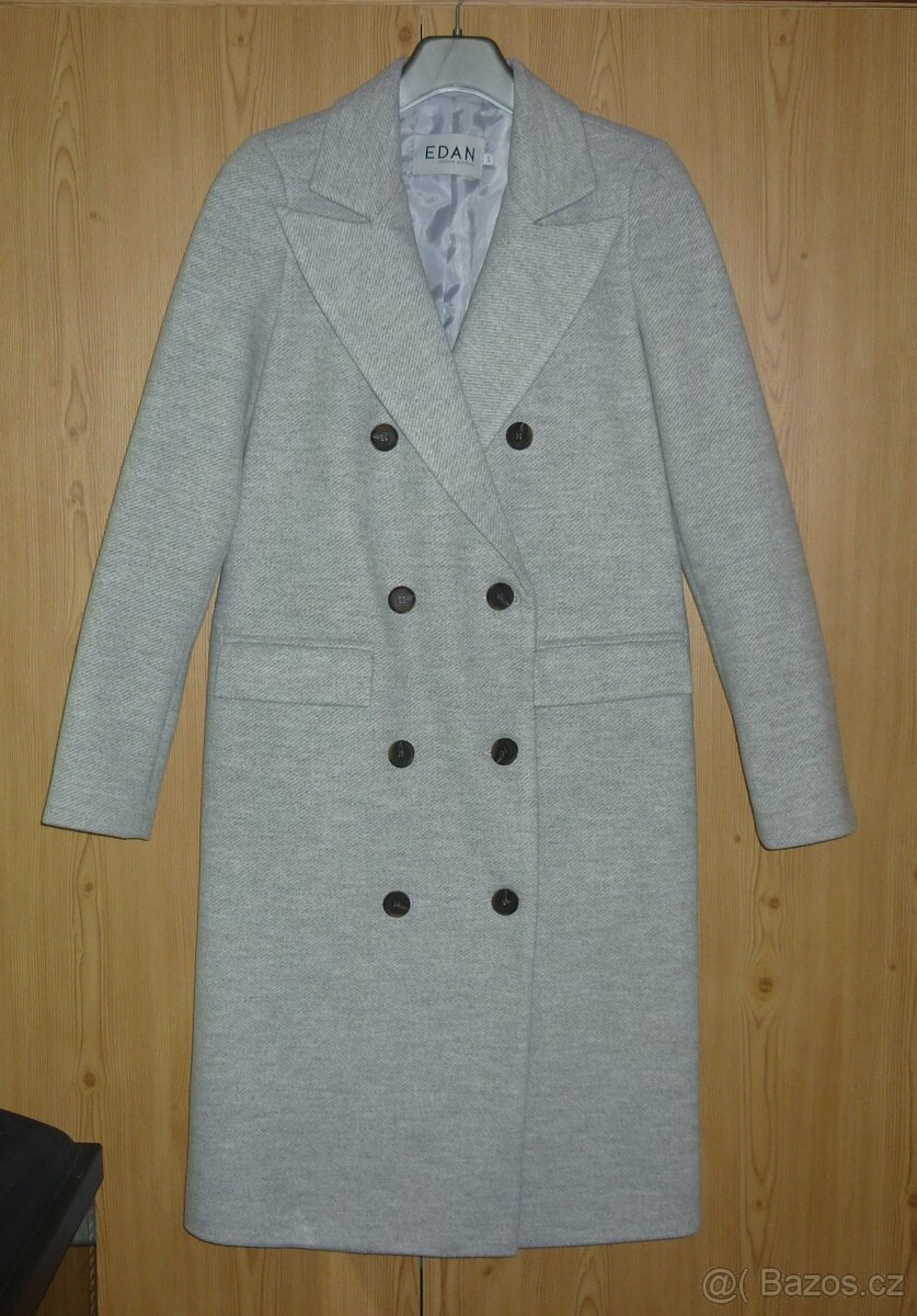 Šedý dámský vlněný kabát Edan - 3