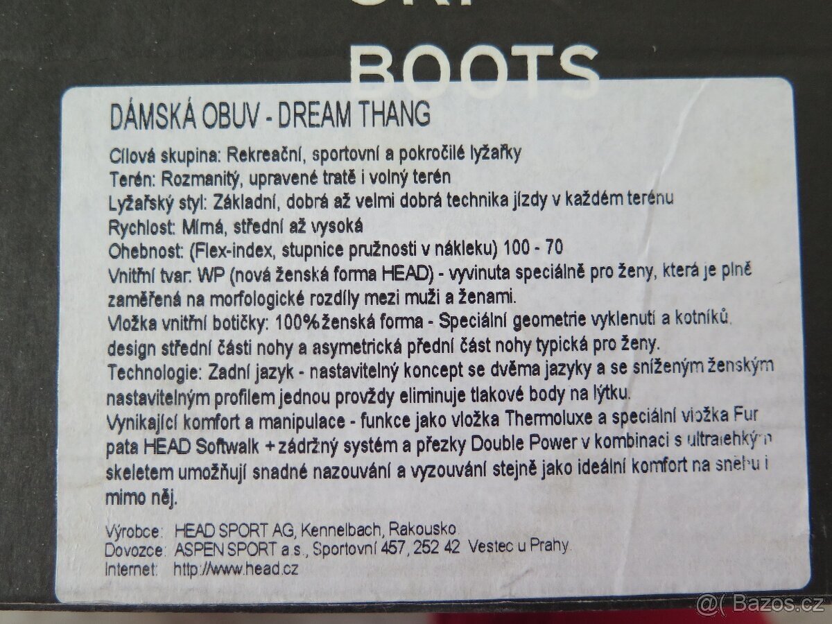 Prodám dámské lyžáky HEAD flex index 70-100 - 3