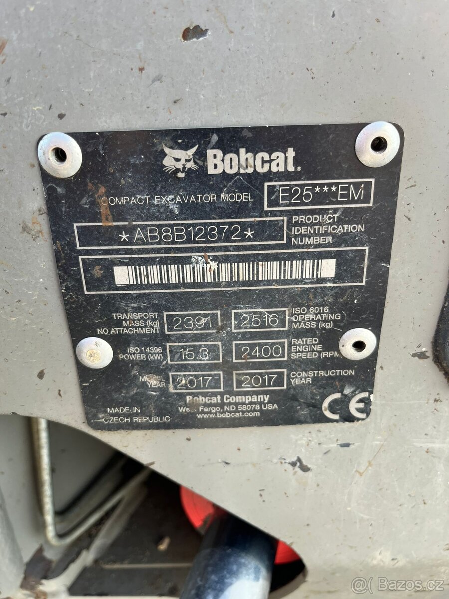Bobcat E25 r.v. 2017, 3.600 Mth - 3