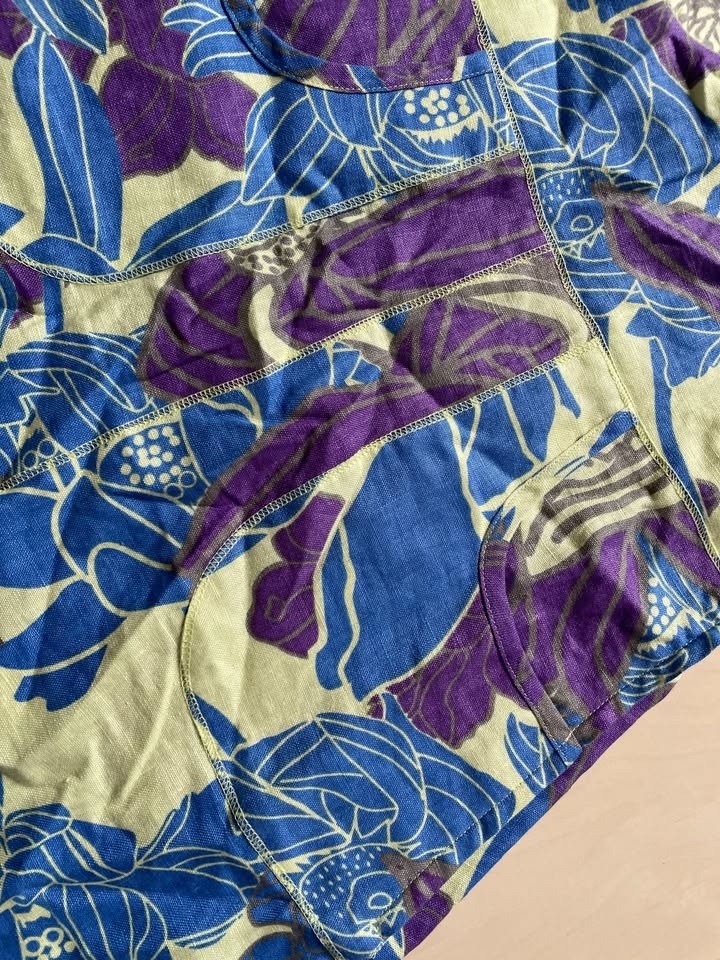 Nové modré květ šaty za krk, vel M ale menší cca XS/S, HM - 3