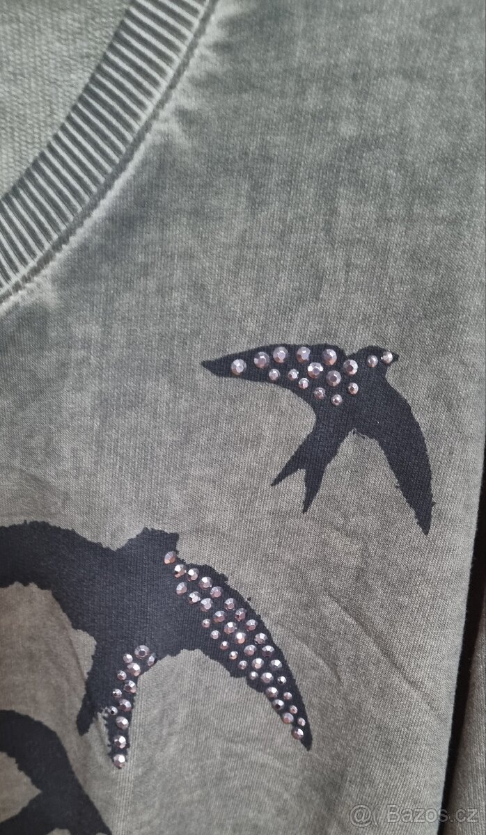 Dámská tmavě zelená mikina - 3