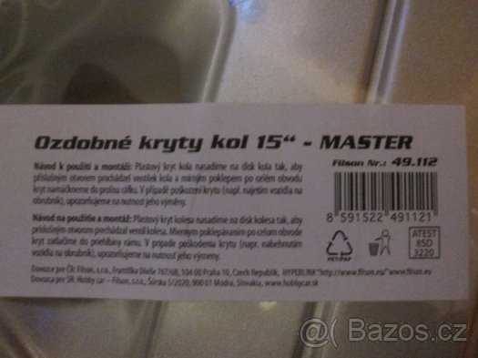 Ozdobné kryty kol 15' Filson MASTER - NEPOUŽITÉ - 3