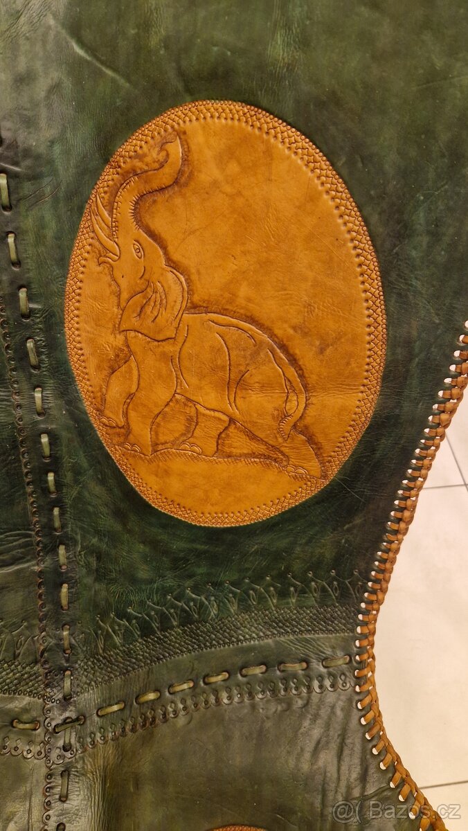 Kožené křeslo Butterfly s podnožkou - 3