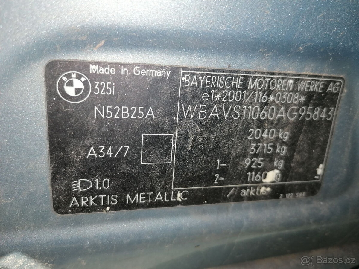 PRODÁM DÍLY NA BMW E91 325i 160KW N52 - 3