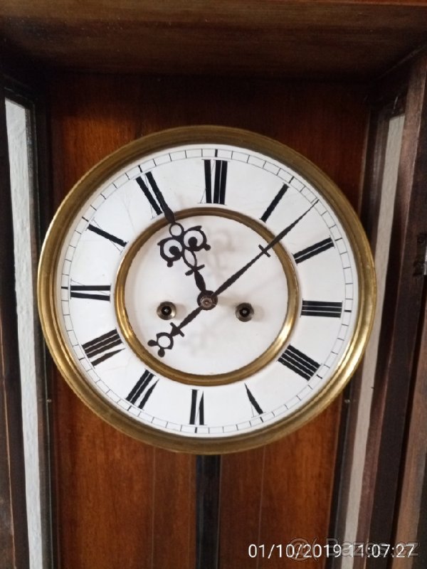 Starožitné závažové hodiny po náročné renovaci. - 3