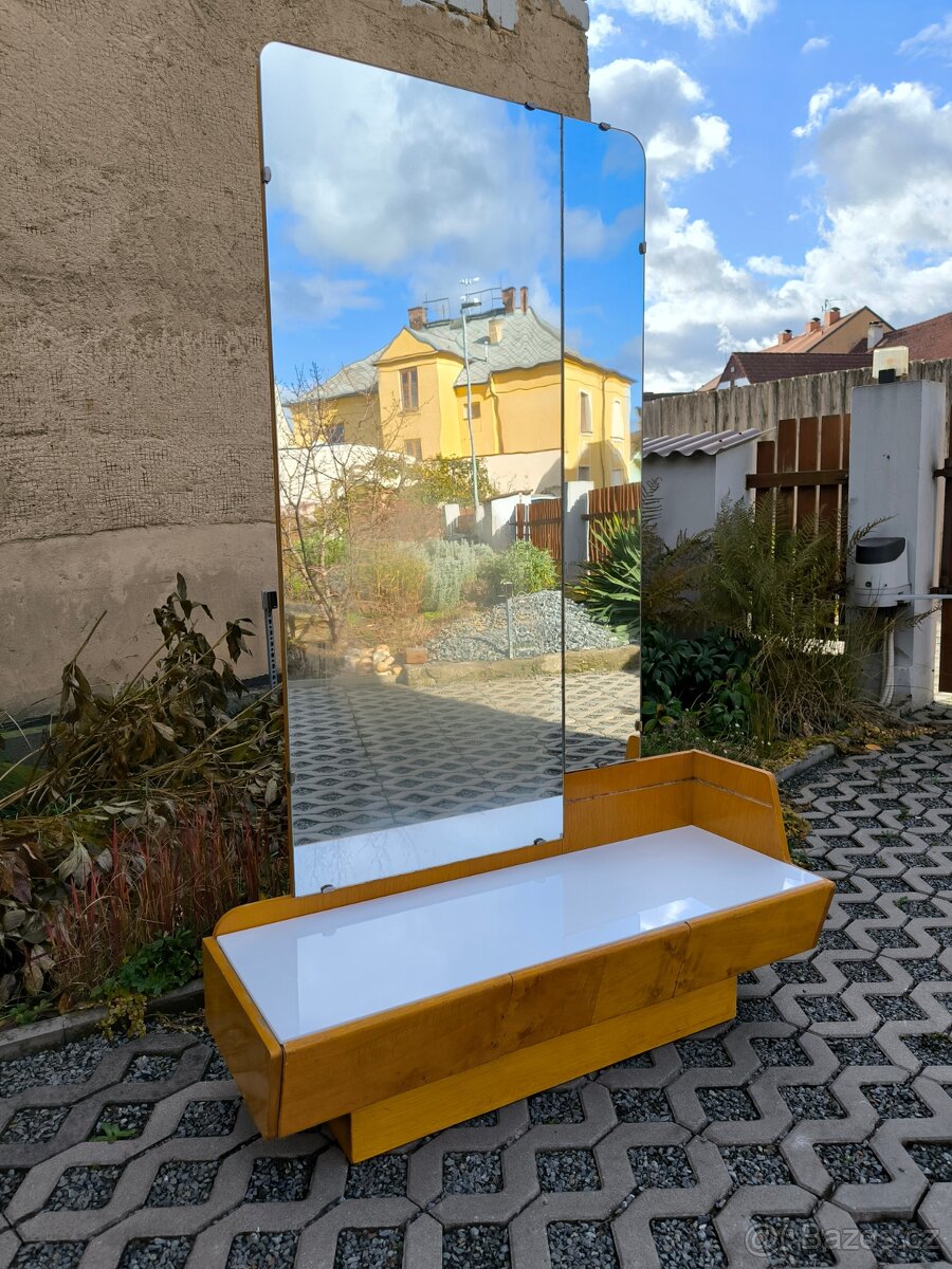 Retro toaletní stolek s opaxitovým sklem, 60. léta - 3