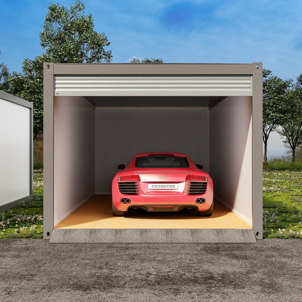 Garáž z kontejneru s el. vraty o rozměru 3x6 - 3