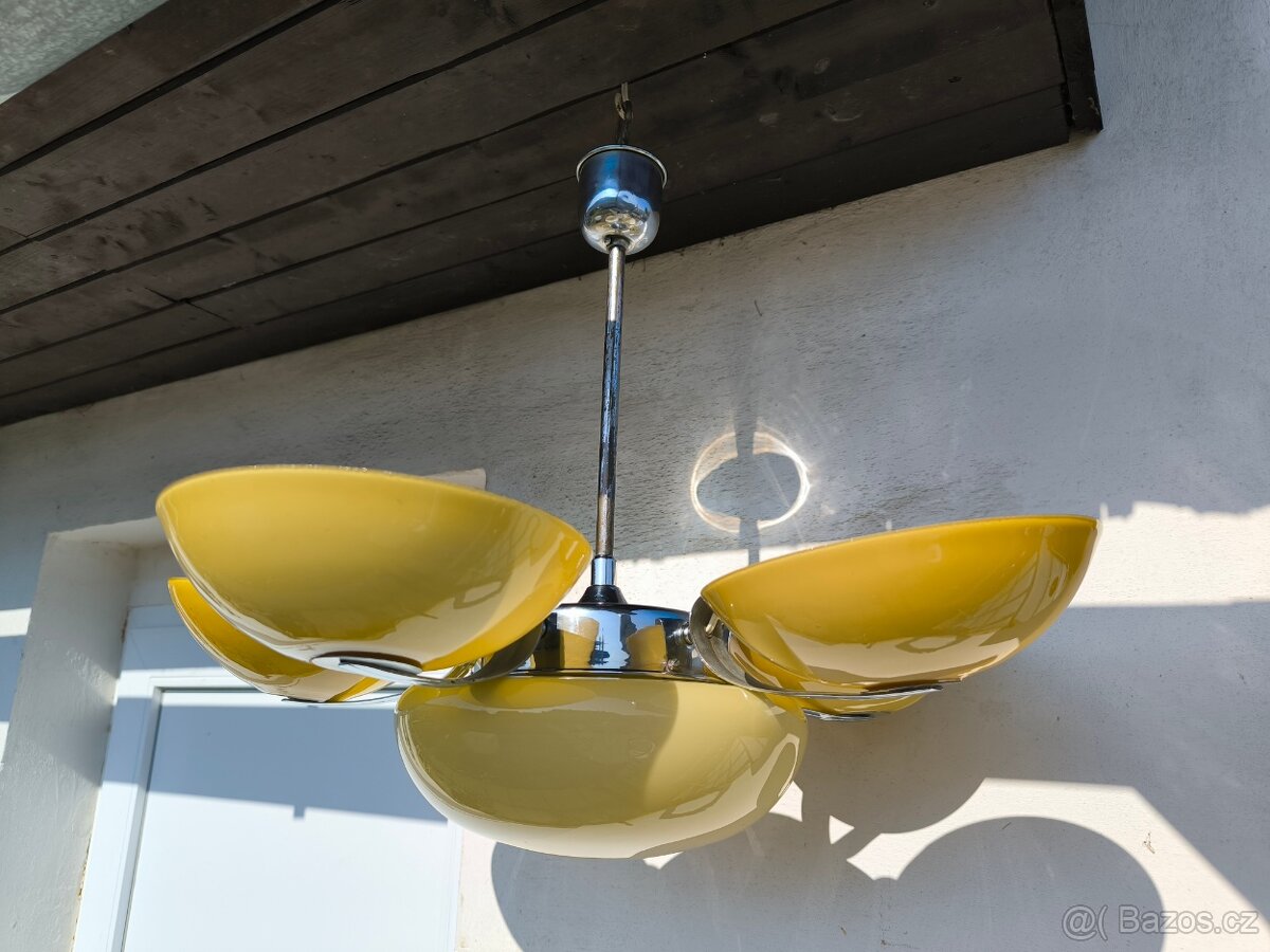 Funkcionalistický Art Deco chromový lustr - 3