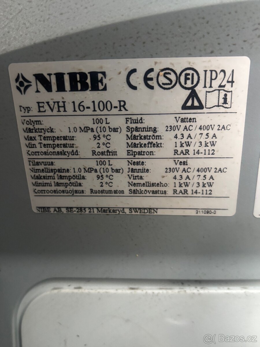 Nerezový švédský bojler NIBE 100L - 3