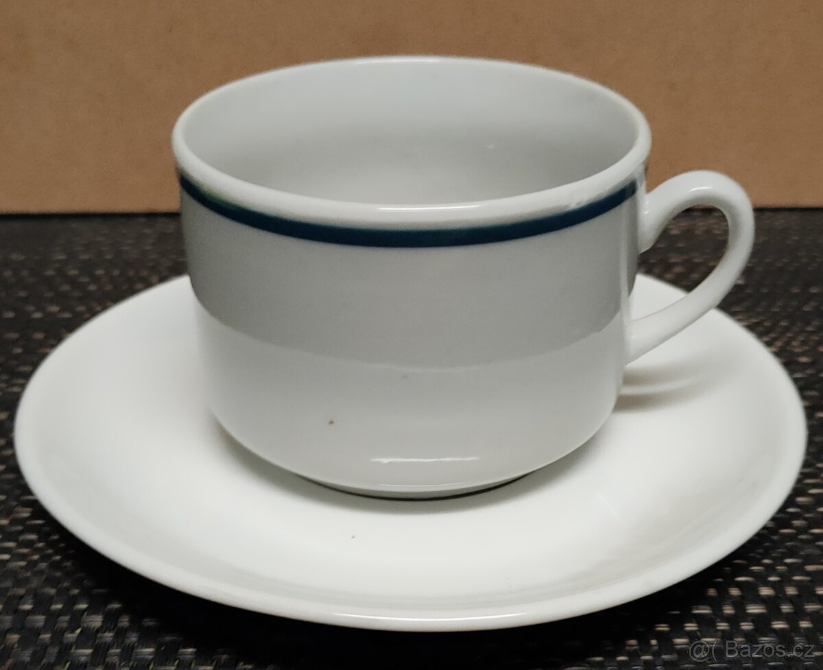 Retro šálky s podšálky, dezertní talířky, talíře - 3