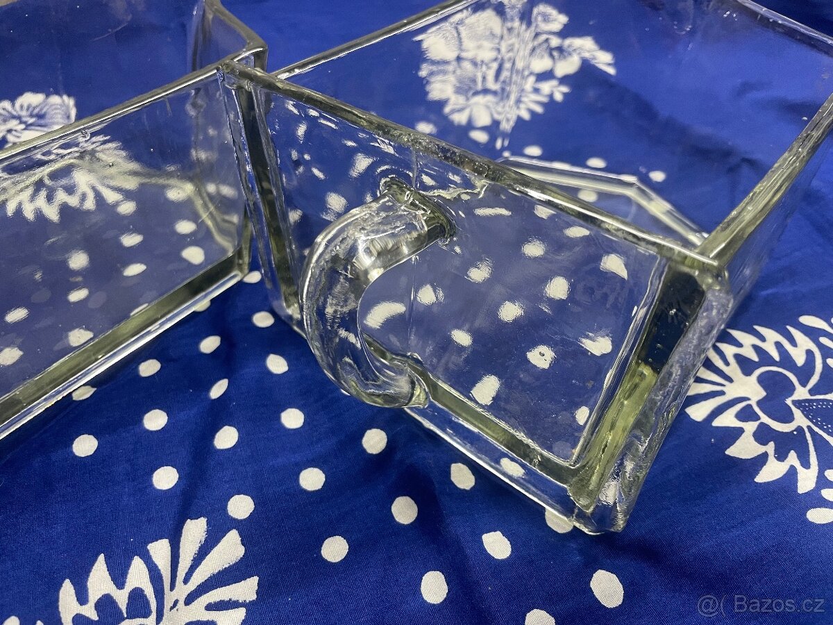 Retro sklenene dozy 2ks - 3
