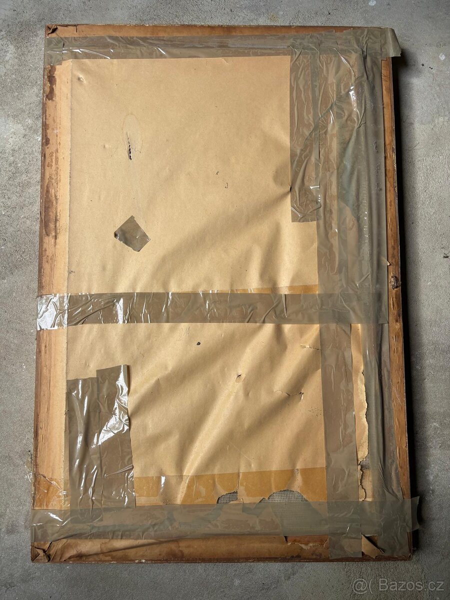 Velký starožitný vyšívaný obraz Pražský hrad Karlův most - 3