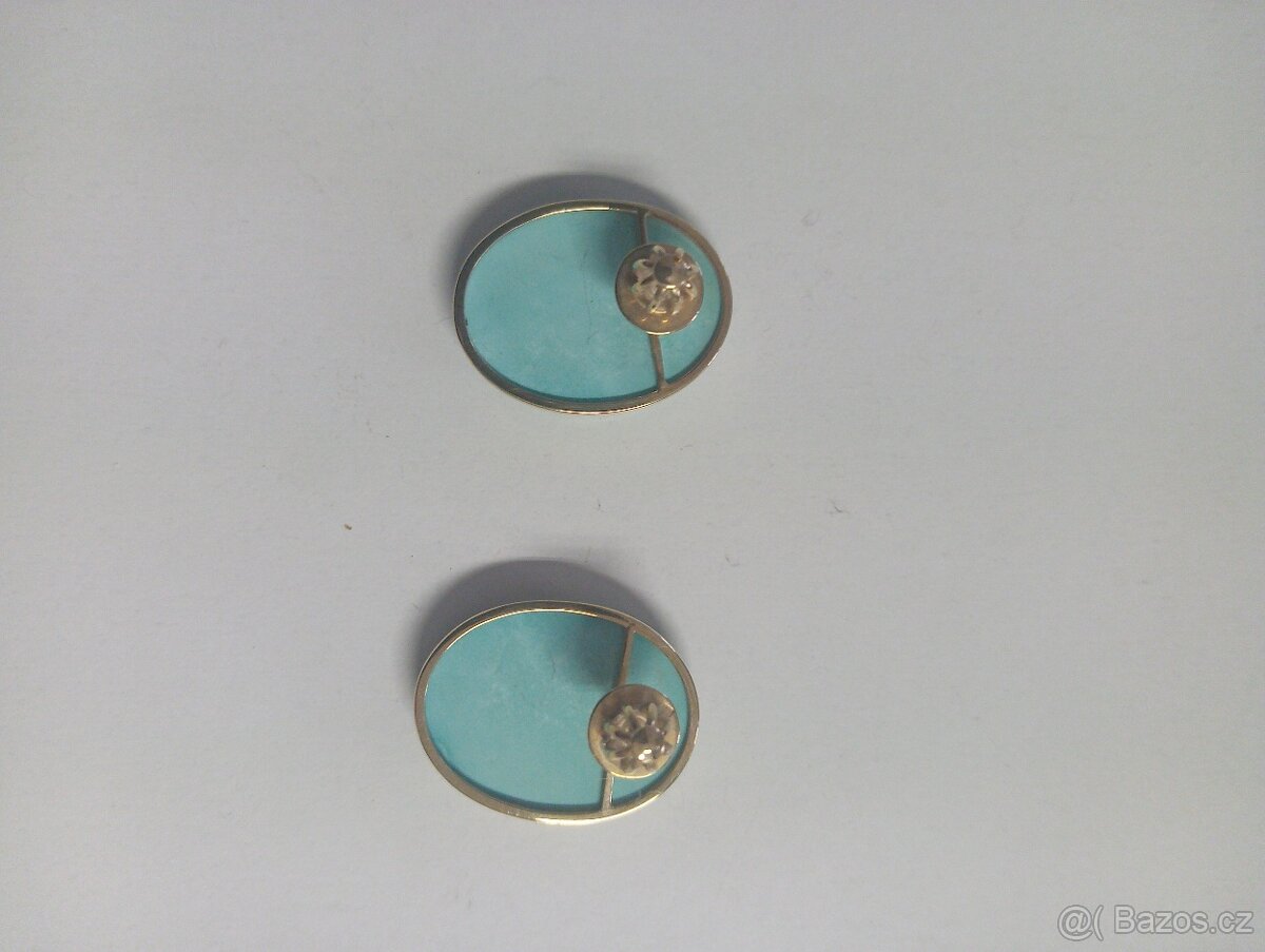 IMPOZANTNÍ ZLATÉ NÁUŠNICE S TYRKYSY - 3