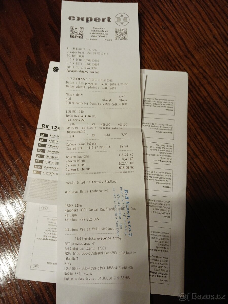 rychlovarná konvice ECG RK 1240 - 3