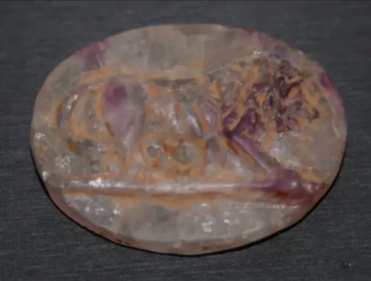 Velká římská ametystová kamej se lvem - 3