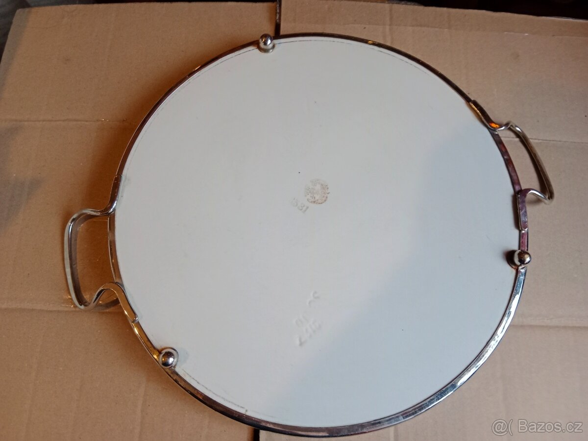 Pěkný starý keramický podnos -kopretiny - 3