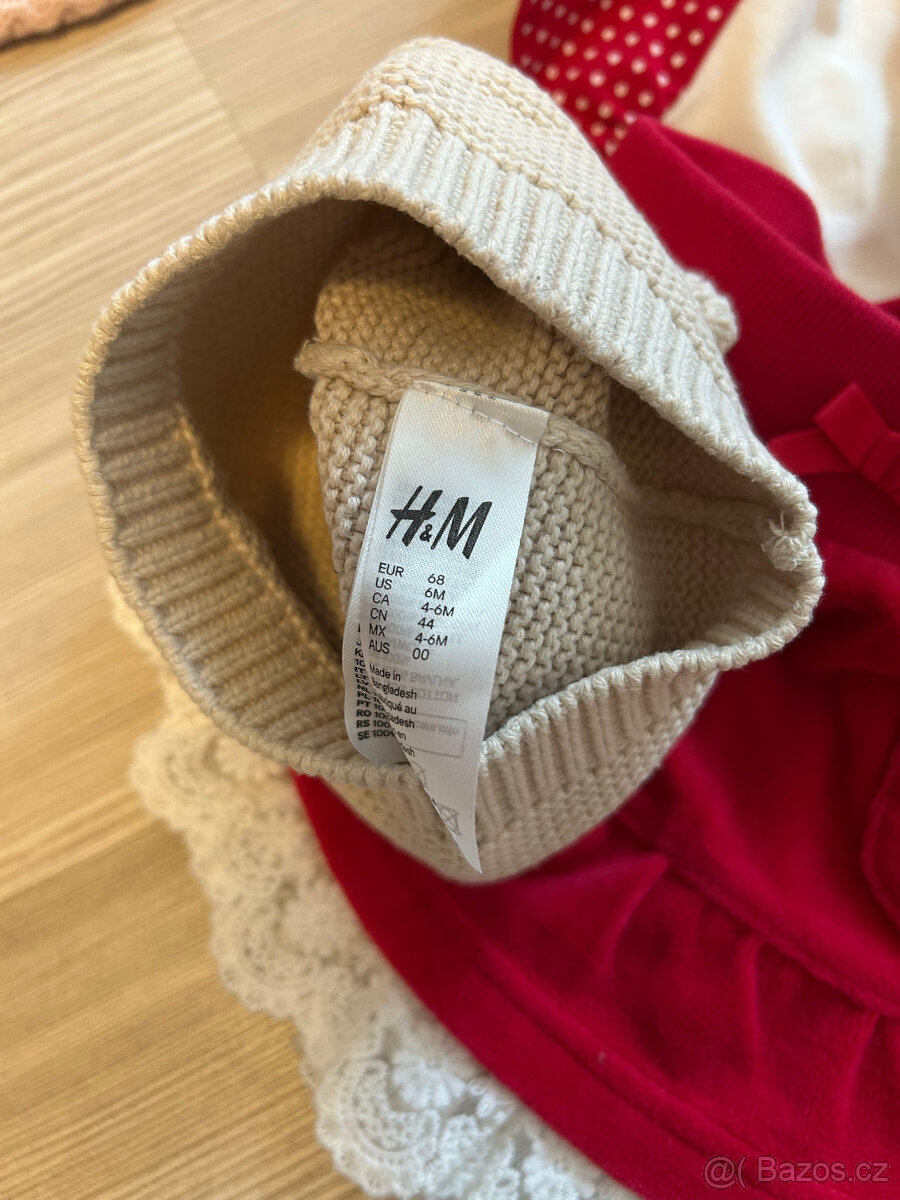 Lindex vánoční souprava body+sukně + čepice H&M, v. 68 NOVÁ - 3