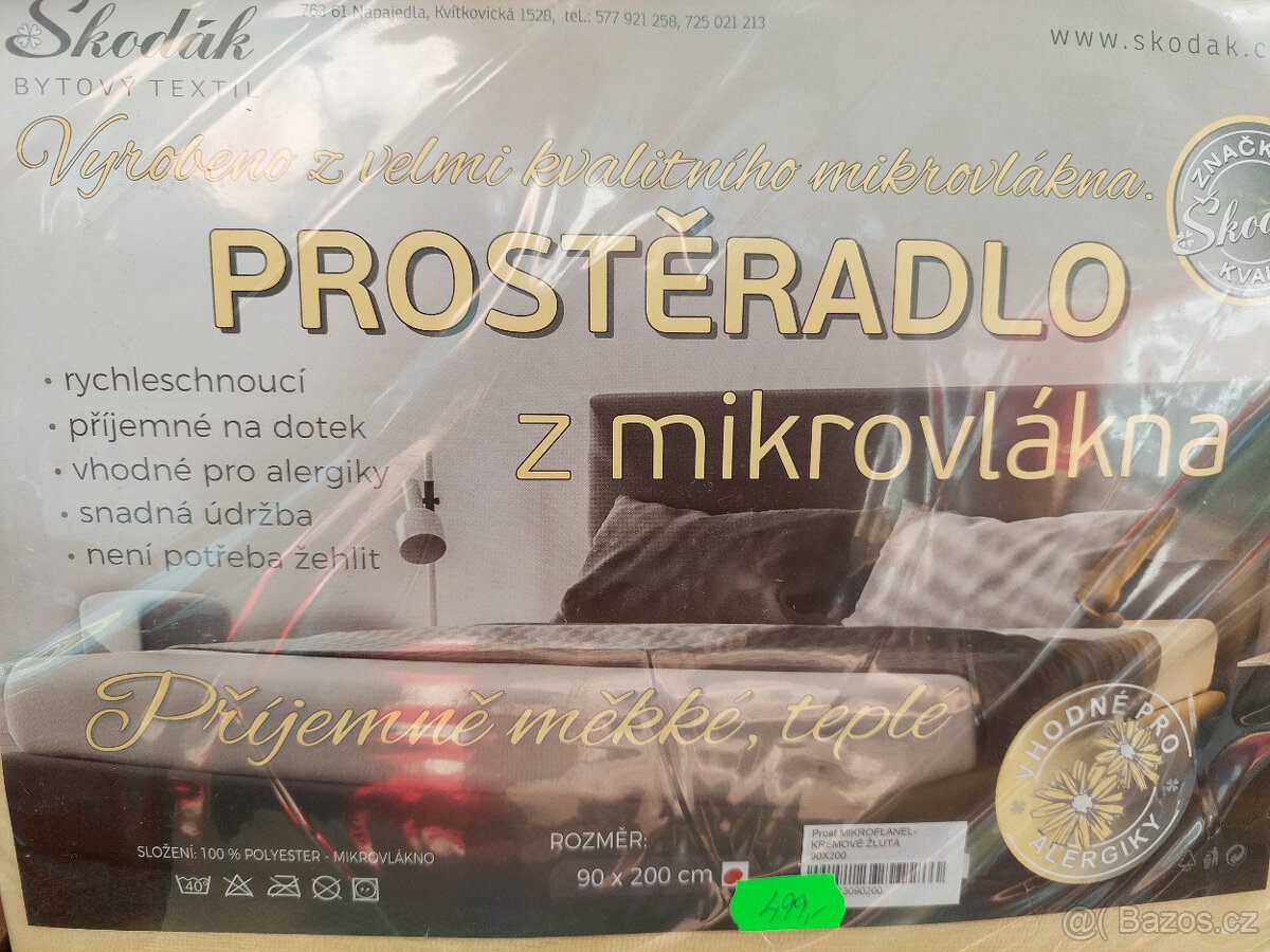 Kvalitní povlečení zn. Škodák + prostěradla 2ks - 3
