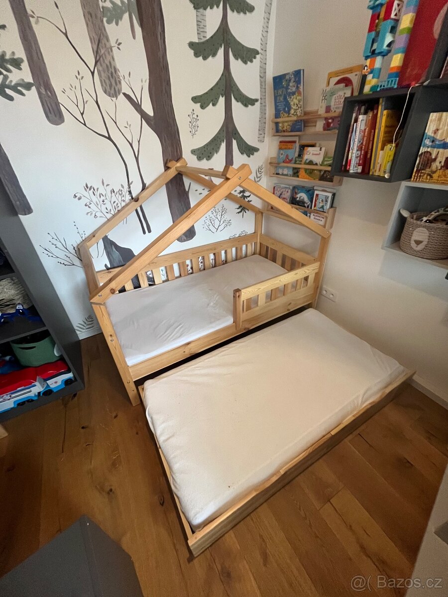 DOMEČKOVÁ postel 80x160 cm s lůžkem pro hosty - 3